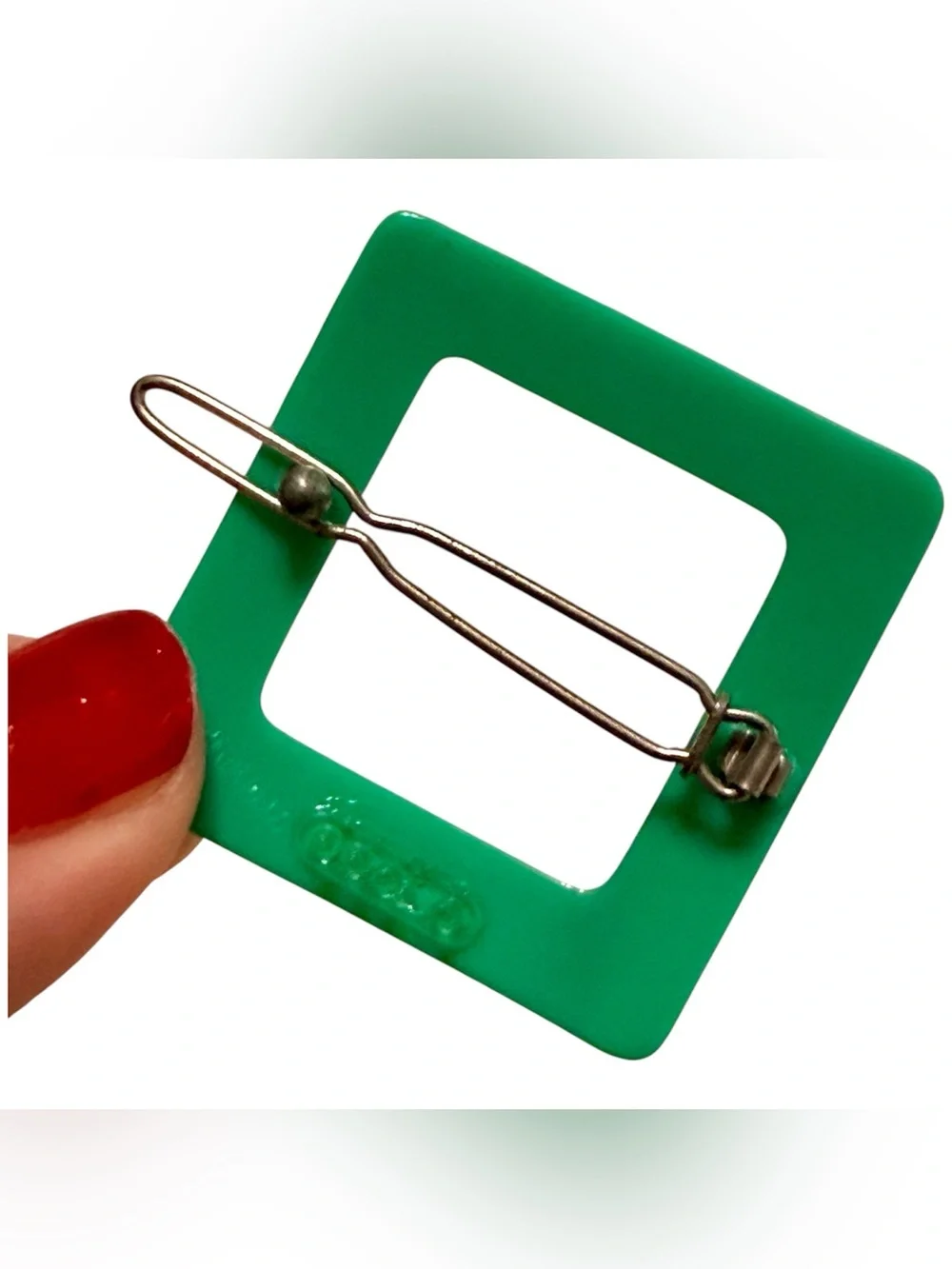 1960’s Mod French Square Battette in Kelly Green, 1.5” , Deadstock Unworn